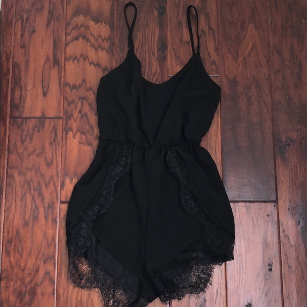 Black Lace Romper